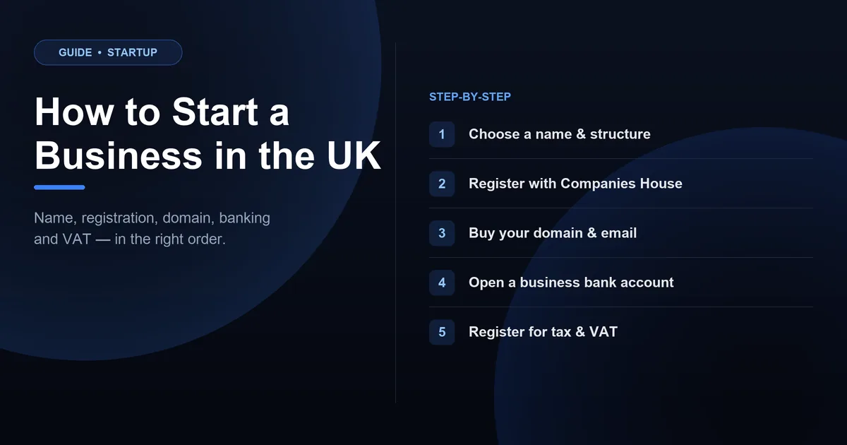 How to Start a Business in the UK: Company Name, Registration, Domain, VAT and More