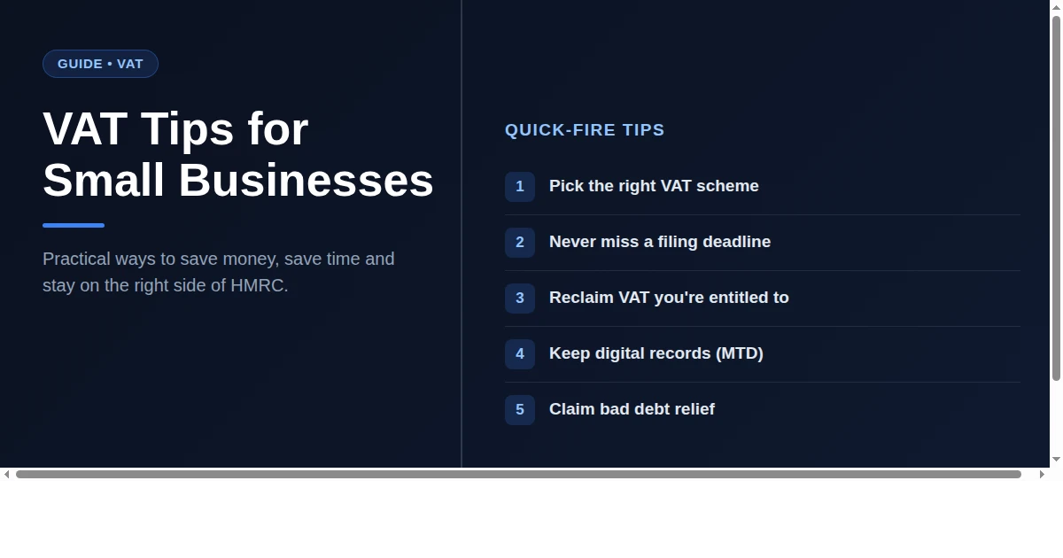 12 VAT Tips Every UK Small Business Should Know in 2026